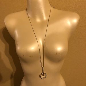 Silver-toned long necklace